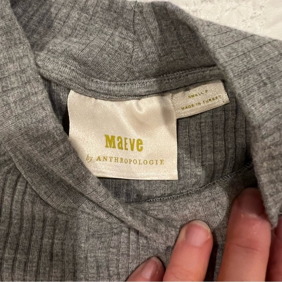 Anthropologie Maeve Corinne Gray Asymmetrical Long Sleeve Small Petite - Picture 4 of 10